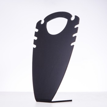 Suport pentru bijuterii, pentru 2 perechi de cercei, plastic negru, înălțime 195 mm, lățime 116 mm, adâncime 57 mm