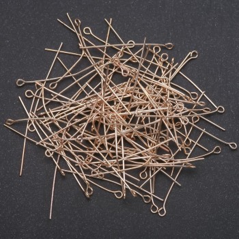 Furnitură pin cu buclă pentru bijuterii, lungime 40 mm, culoare metal galben, 0,5 kg