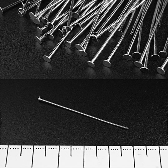 Pin decorativ, lungime 26 mm, capac de tip cui, metal închis, 1 kg