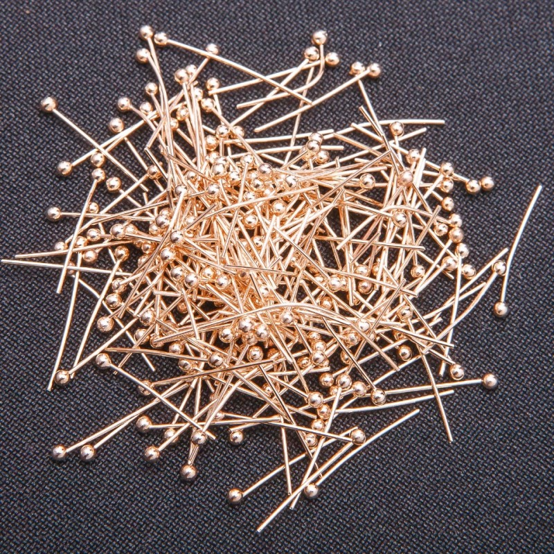 Furnitură pin cu cap de bilă din metal galben, lungime 40 mm, 390 g