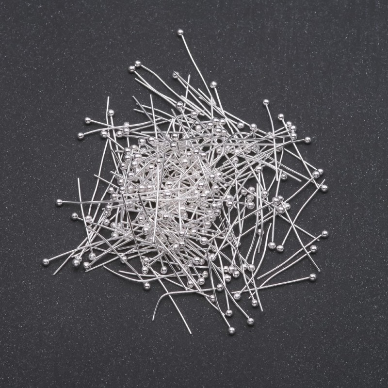 Pinuri cu cap de bilă din metal deschis, lungime 25 mm, 300 g, 5000 buc. +