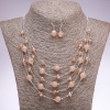Set cercei și colier cu praf de stele „Pe corzile sufletului” mărgele „șampanie”, diametrul 5-10 mm, lungimea 45-50 cm