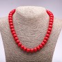 Colier din coral presat – mărgele rondel, diametrul 12×9 mm, lungime 45 cm