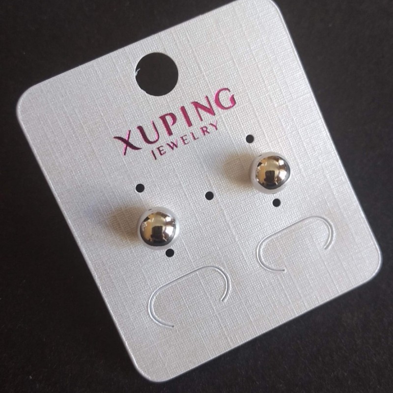 Cercei stud Xuping bilă rodiu, diametrul 7 mm