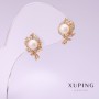 Cercei Xuping cu perle Mallorca 9x14 mm placare cu aur 18K