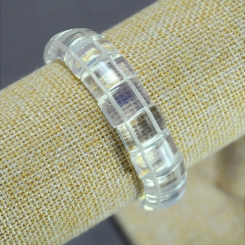 Brățară din piatră lunară, zale 15×10 mm
