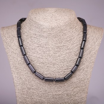 Colier din aventurin „Nisip albastru Noaptea Cairo” – cilindru, diametrul 8×17 mm, lungimea 45 cm