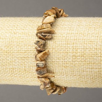 Brățară din jasper peisaj, granule 5–8 mm, lungime 18 cm, pe elastic