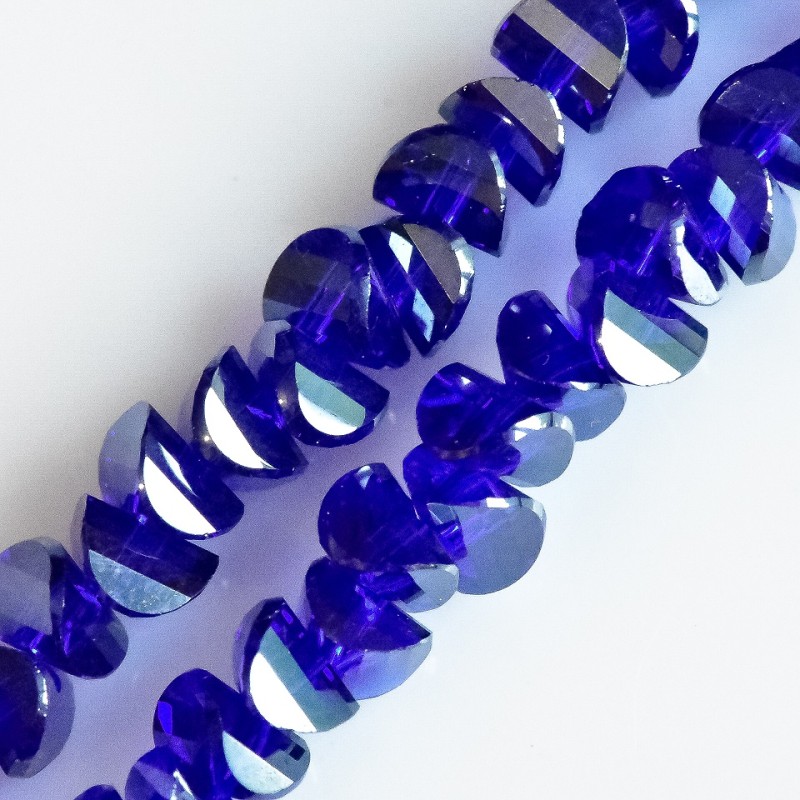 Mărgele de cristal în stil Swarovski, albastre ultramarin cu luciu oglindit, diametru 6x4 mm, șir de 50 cm