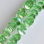 Mărgele de cristal în stil Swarovski, verde deschis, cu luciu de benzină deschisă, diametrul 6×4 mm, pe șnur de 50 cm