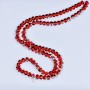Mărgele din cristal în stil Swarovski roșu facetate, cu acoperire aurie «benzină», diametrul 5x4 mm, șnur de 48 cm