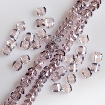 Mărgele de cristal în stil Swarovski, roz pal, diametrul 2,5×4 mm, pe șnur de 48 cm