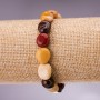 Brățară din jasper Mookaite, mărgele șlefuite, diametrul aproximativ 12×10 mm, lungime 18 cm pe elastic