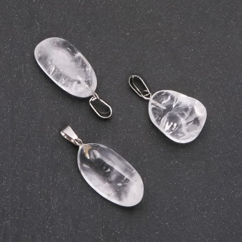 Pandantiv din piatră naturală, cristal de munte, fațetat, sortiment dimensiuni 19x24 mm (±)