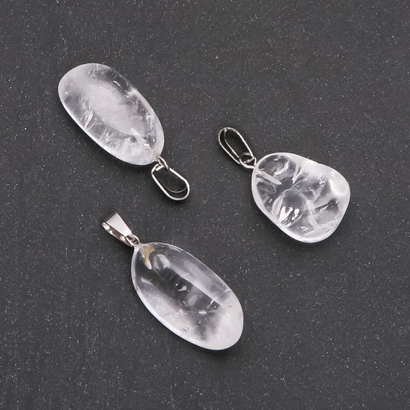 Pandantiv din piatră naturală, cristal de munte, fațetat, sortiment dimensiuni 19x24 mm (±)