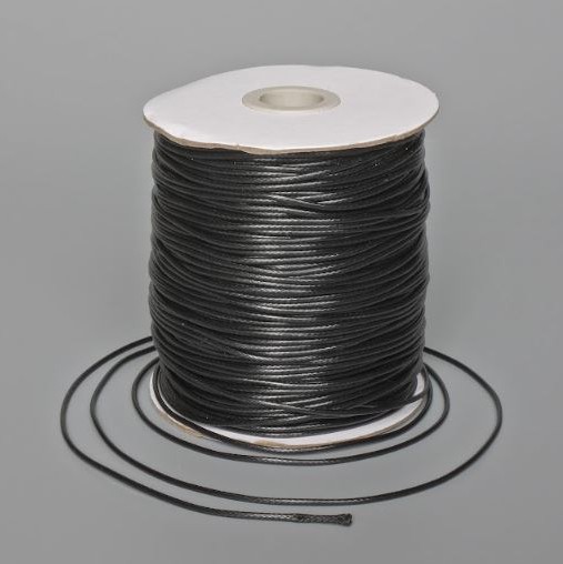 Șnur cerat pentru hand-made, negru, diametrul 1,5 mm, lungime 150 m, bobină