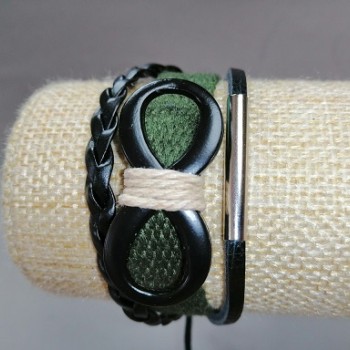 Brățară pentru copii «Infinitul» verde pe șnur reglabil