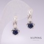 Cercei Xuping rodiu cu pietre albastre 21×10 mm
