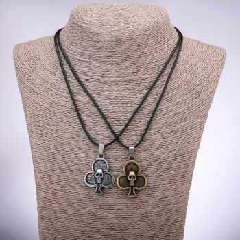 Парні кулони дружби Трефи з черепами, довжина 42-48см, діаметр 25х35мм