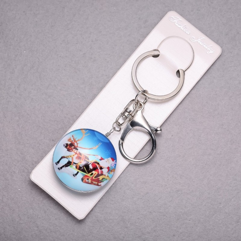 Breloc Anul Nou Moș Crăciun pe ren, lungime 10 cm