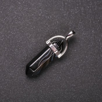 Pandantiv din agat hexagonal 8×30×40 mm