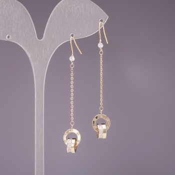 Cercei cu pandantiv 4x60 mm, culoare aurie