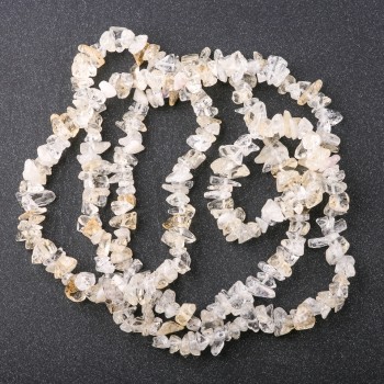 Perle din cuarț cu rutilit filamentar, granule de circa 8 mm, lungime 80 cm