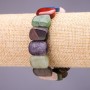Reducere. Brățară cu pietre naturale asortate, elemente de 18x14 mm, lungime 18 cm, pe elastic