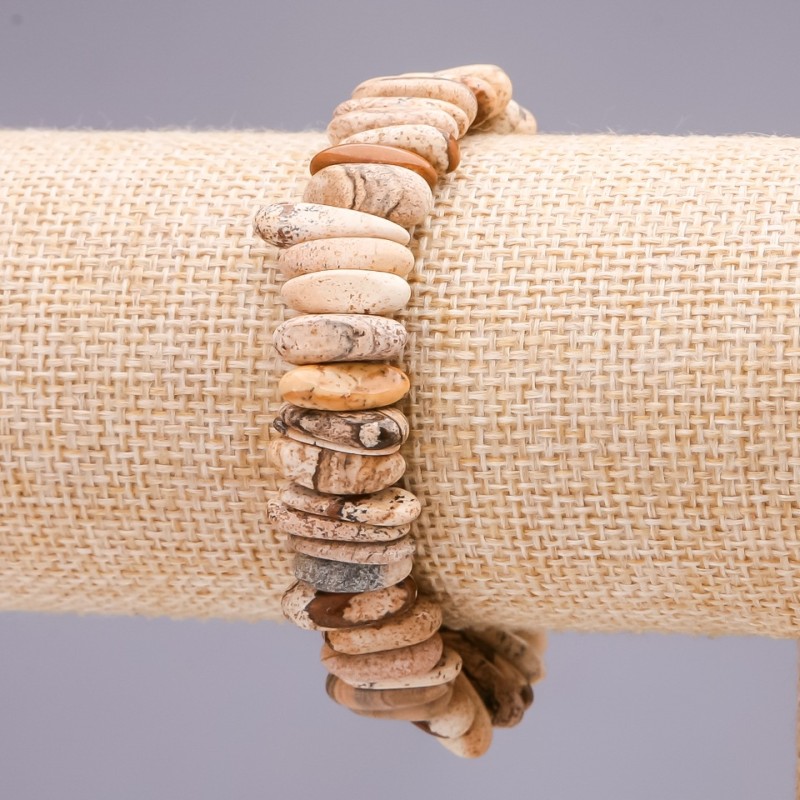 Brățară din jasp peisaj, bețișoare, diametrul 4×15 mm, lungime 19 cm