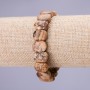 Brățară cu zale din jasper peisaj, 10x14 mm, pe elastic