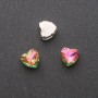 Preț per pachet / 10 buc. Cristal cusut pe știft, formă inimă, 12 mm, roz-verde
