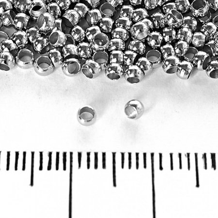 Crimpuri pentru mărgele, 3 mm, ambalaj de 320 g