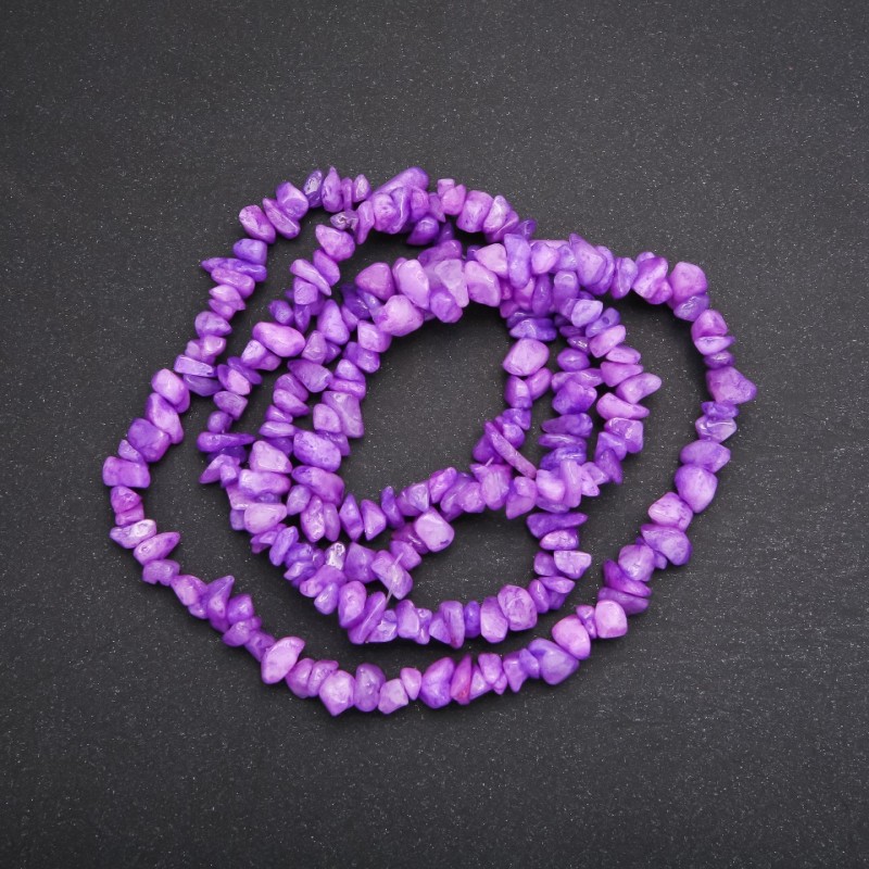 Mărgele pe fir de cuarț colorat, fragmente de 8 mm, lungime 80 cm