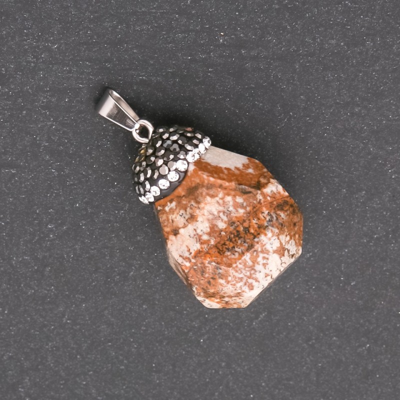 Pandantiv «Ghindă» din jasper peisaj, 32×20 mm