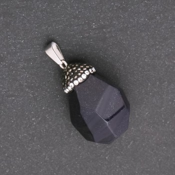 Pandantiv «Ghindă» din piatră de aventurin Albastru Nisip Noaptea Cairo (sintetic) 32x20 (+-) mm