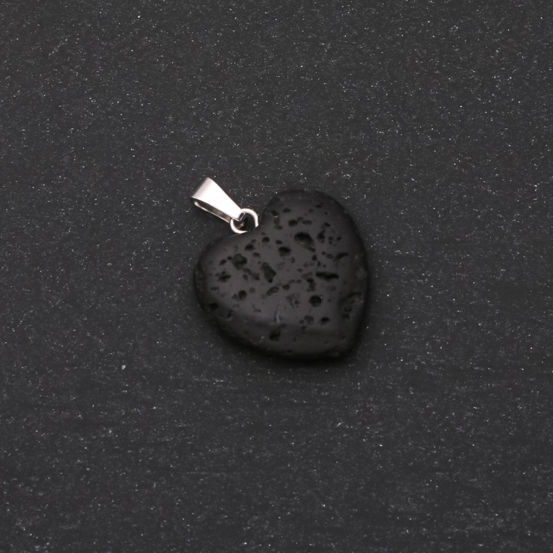 Pandantiv «Inimă» din lavă vulcanică 20×20 mm (+-)