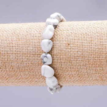 Brățară elastică din kaolinit, fațetată 10x12 mm (±)