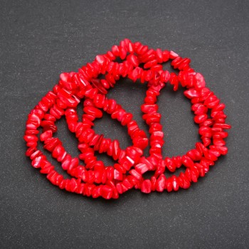 Mărgele pe șnur din perlamutru tonat, granule, diametrul 5–10×2–4 mm, lungime 80 cm