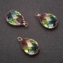 Pandantiv «Picătură» în nuanță curcubeu, ramă aurie 13×21 mm