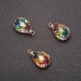 Pandantiv «Picătură» în nuanță curcubeu, montură aurie 10×17 mm