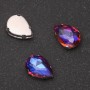 Preț per pachet / 10 buc. Cristal cusut în știft, formă lacrimă 10x14mm, albastru-vișiniu