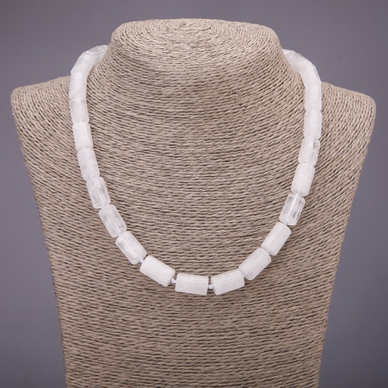 Colier din piatră naturală, cristal multifacetat, diametrul 10x15 mm, lungime 48 cm