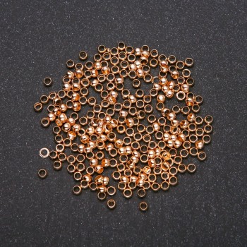 Fixatoare crimpe 'zahipi', diametrul de 3 mm, culoare metalică aurie, 10 g