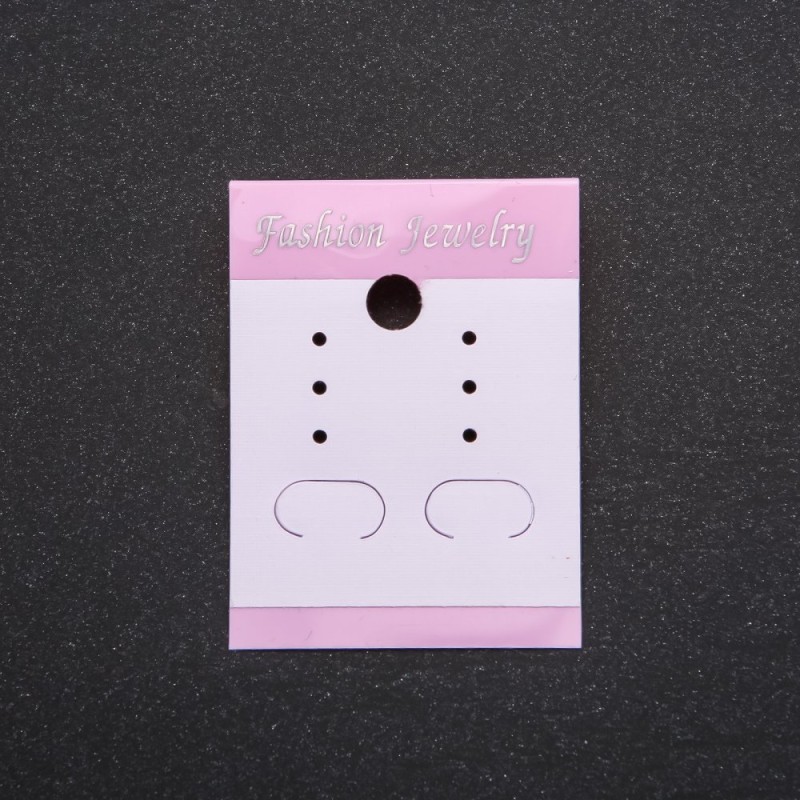 Planșetă roz pentru cercei 5×3,7 cm, 100 buc.