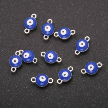 Conector Ochi 7×11 mm, pachet de 12 bucăți, metal gri