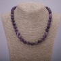 Colier din ametist natural, mărgele fațetate, diametrul aproximativ 10 mm, lungime 45 cm