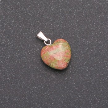 Pandantiv Inimă din jasper heliotrop 14×14×23 mm