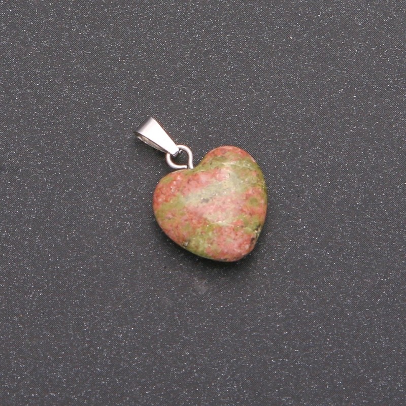 Pandantiv Inimă din jasper heliotrop 14×14×23 mm