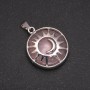 Pandantiv din cuarț roz în montură „Soare”, diametrul 27 mm