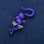Broșă Pisicuță email albastru, metal argintiu 25x55mm